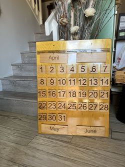 Montessori Classroom Calendar Solid wood