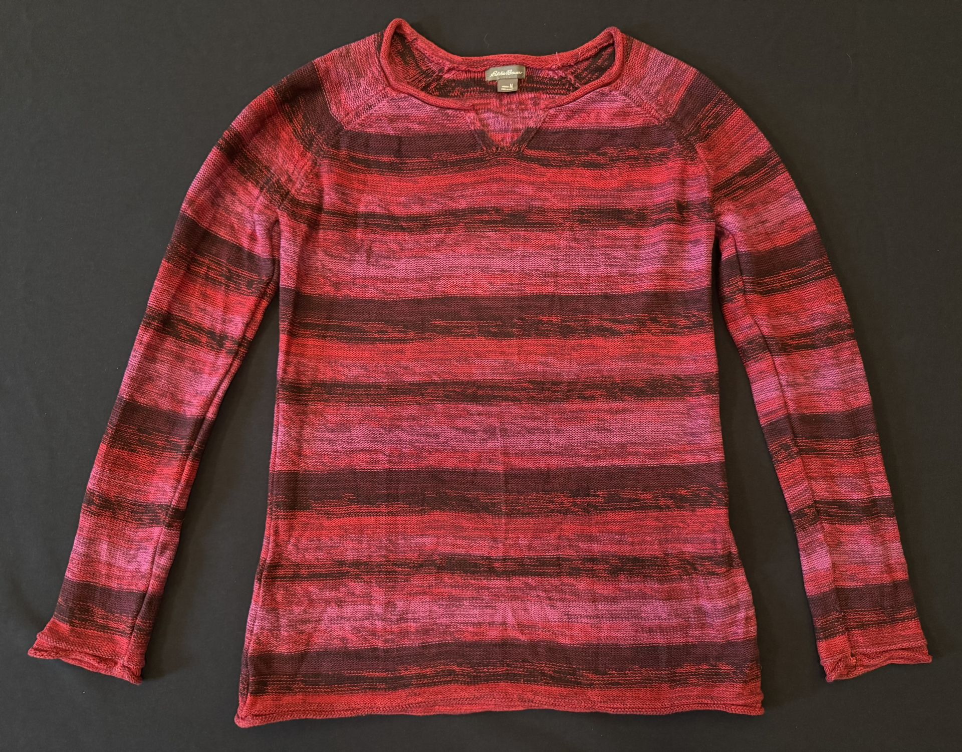 Eddie Bauer Burgundy Cotton Knit Sweater