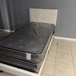 Twin Size Bed Frame With Mattress And  All New Furniture And Free Delivery 