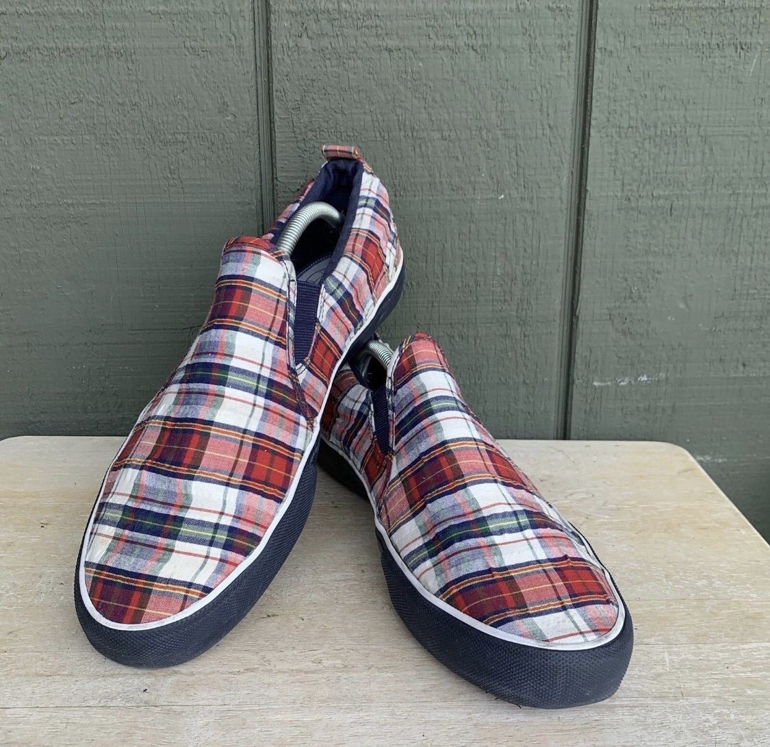 Men 11 D Brooks Brothers Keds Check Slip-Ons Limited Edition Shoes Classic Rare