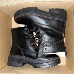 Black Leather Timberland Boots
