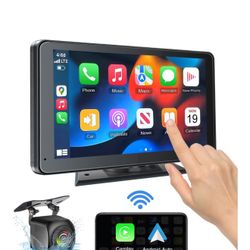 7" HD Portable Carplay Wireless Touch Screen Double Din Car Stereo Compatible
