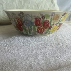 LENOX The Flower Blossom Bowl By Suzanne Clee Ivory Fine China USA 1997 Mint