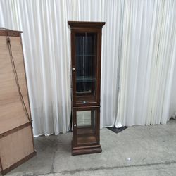 Traditional Dark Wood Two-Section China Cabinet