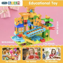 BATTOP Marble Run for Kids 167 PCS Classic Big Size Blocks Set,