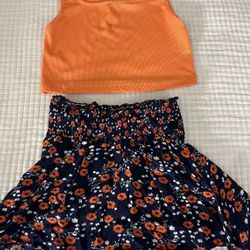 Girls Two Piece Outfit Skirt And Top