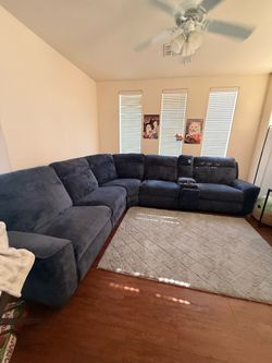 Sectional Couch Darkish Blue