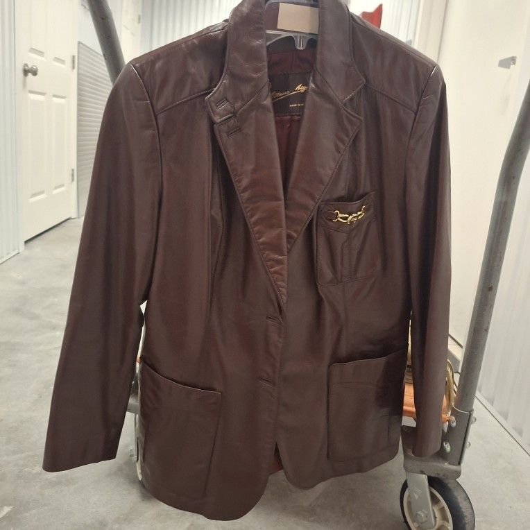 Vintage Etianne Aigner Genuine Leather Coat