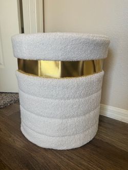 New Boucle Storage Ottoman/Vanity Stool