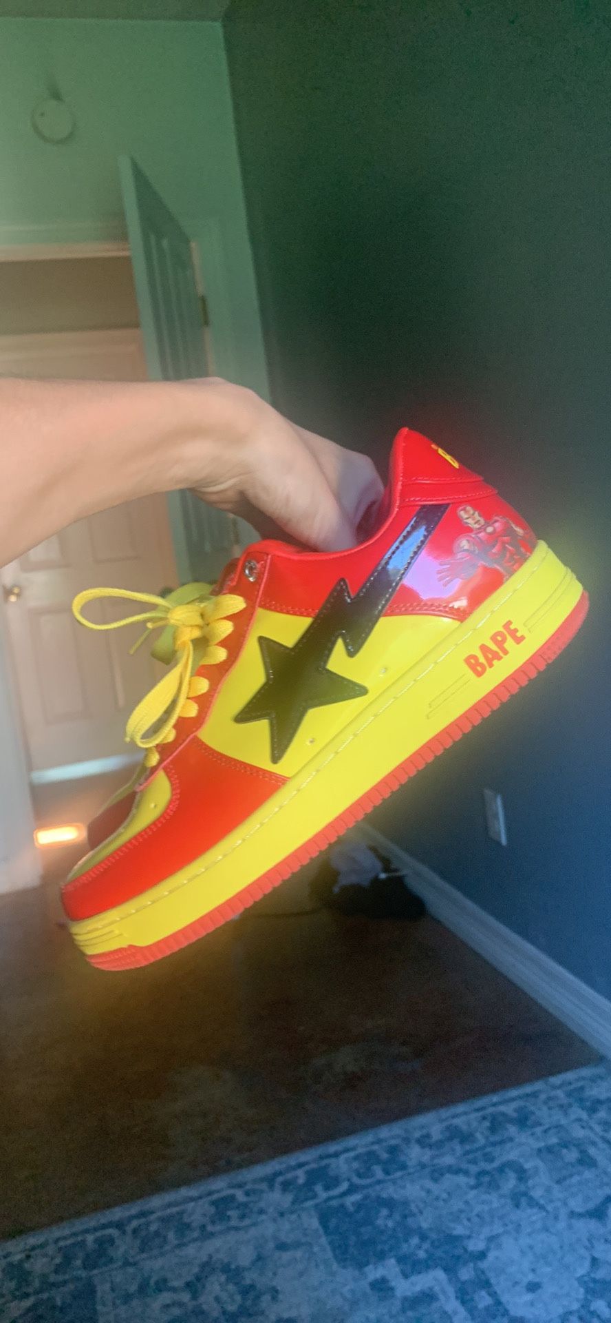 A Bathing Ape Bape Sta Marvel Comics Iron Man , men shoes