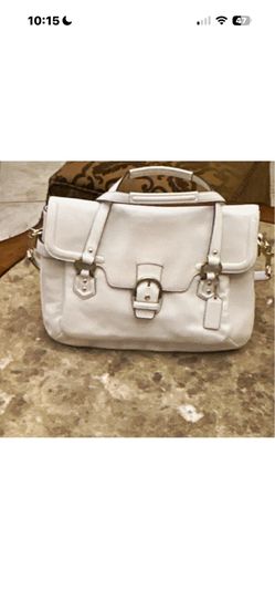 Coach White Leather Satchel Handbag