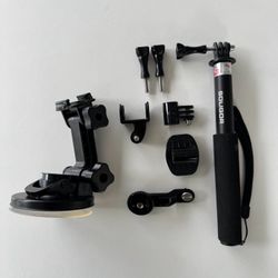 GoPro Mounting Accessories Kit – Selfie Stick, Suction Cup & Adapters 