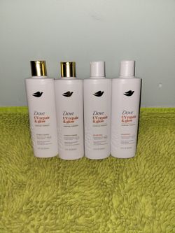 4 Dove UV Repair & Glow Shampoo And Conditioner 