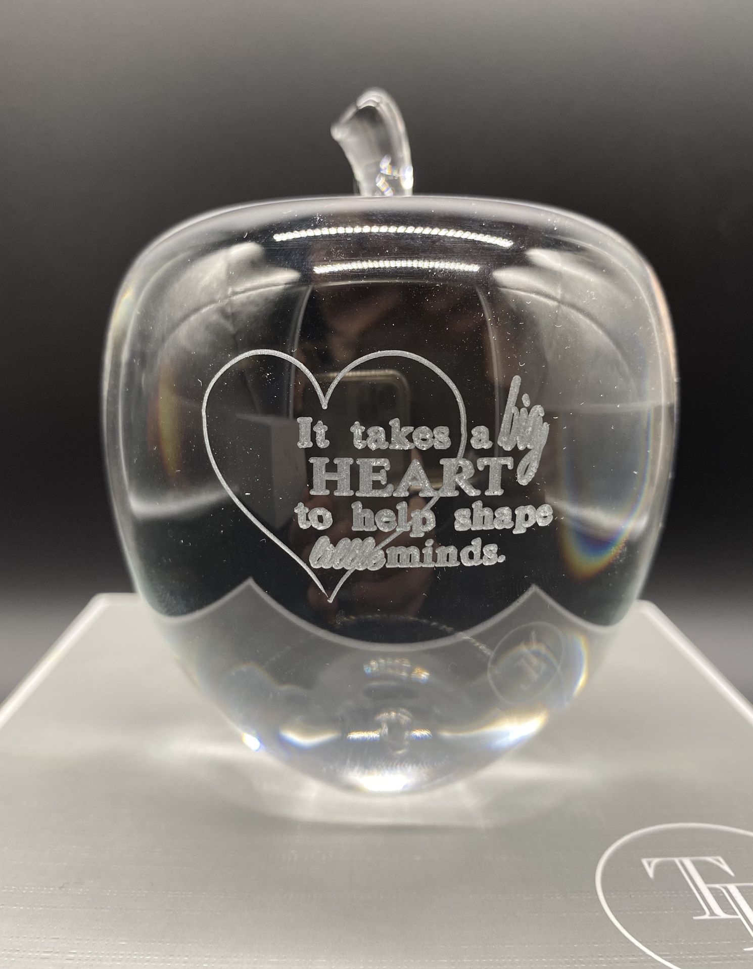 Teacher Gift Glass Apple Paperweight