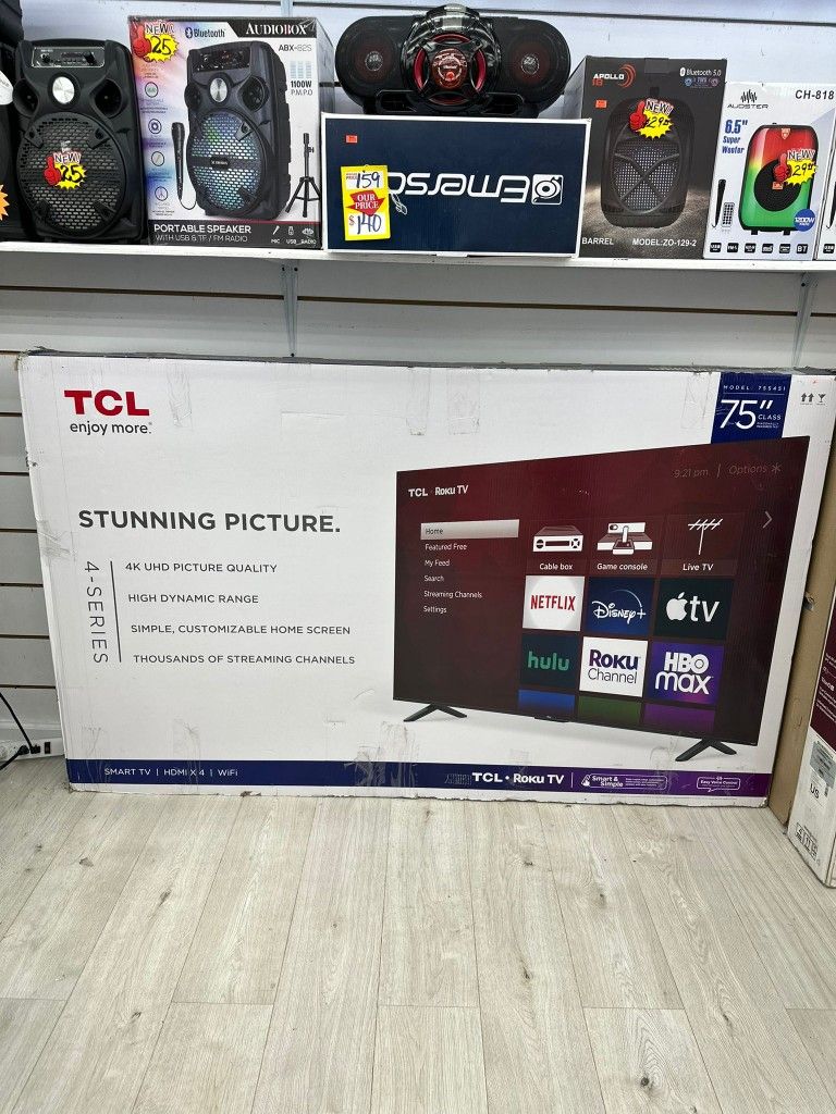 TCL Roku Tv 75" Display Smart Tv