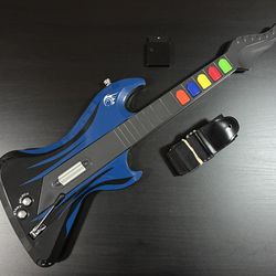 Blue React Rocker Wireless Guitar Controller for Sony PlayStation 2 PS2 CIB (2006)