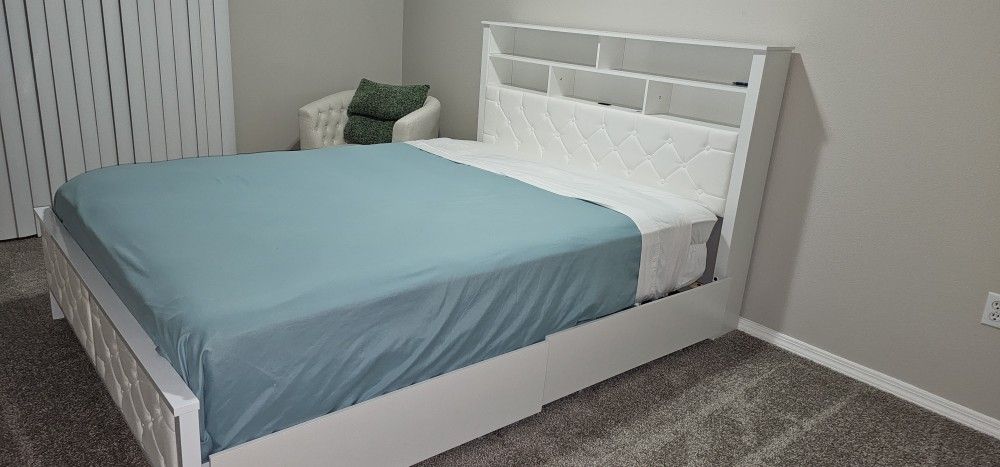 Queen Bed frame and mattress