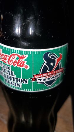 Coca Cola 8 oz Commemorative Bottle 2002 Houston Texans Countdown Kickoff