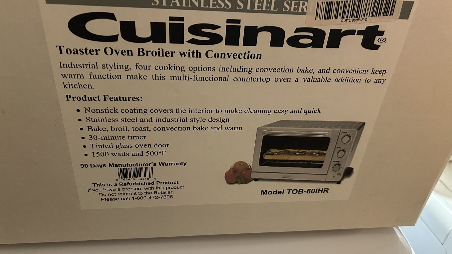 cuisinart toaster oven broiler with convection model TOB 601HR