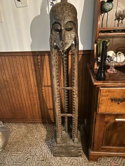 Tall African Tribal Carved Wood Figure