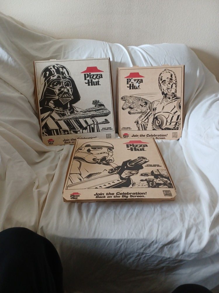 1997 Special The Star Wars Trilogy Edition Pizza Hut Colletable Pizza Boxes