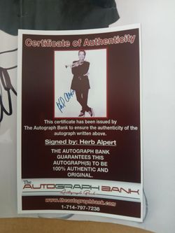 Herb Alpert original signed photo