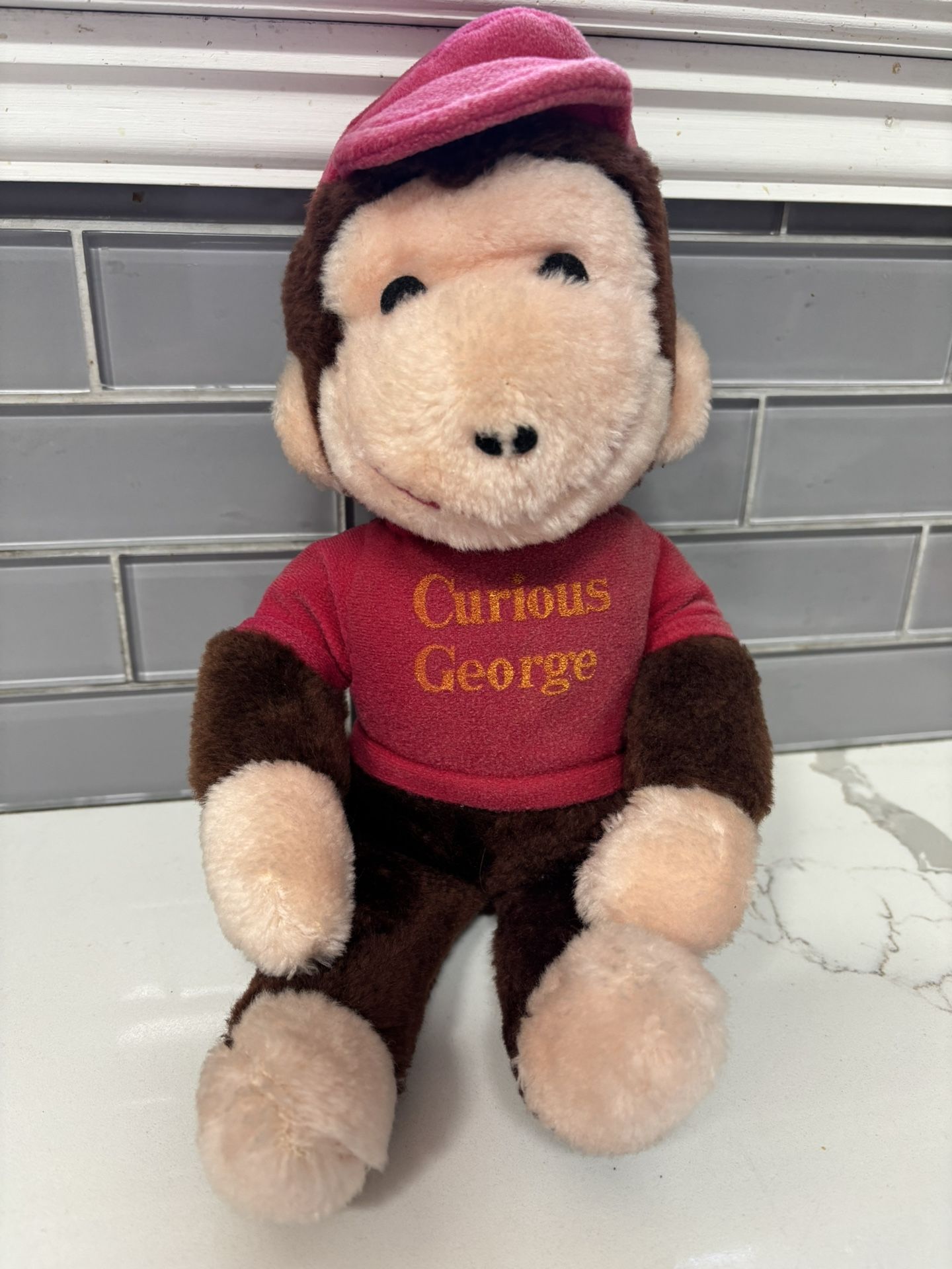 Vintage Knickerbocker Curious George Plush Toy – Red Shirt – 1970s