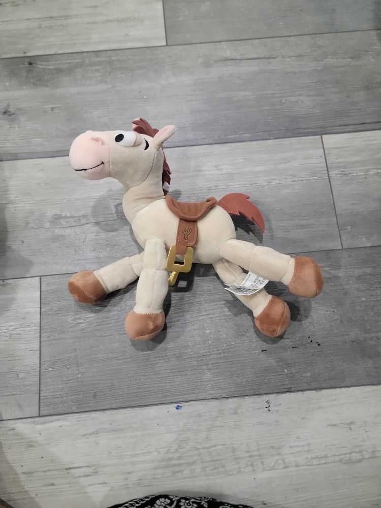 DISNEY PARKS PIXAR TOY STORY BULLSEYE 11” PLUSH HORSE w/ POSEABLE LEGS.