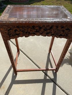 Vintage Oriental Table Carved Dragon Design