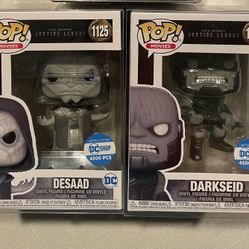 Darkseid & Desaad Black White LE4500 Funko Pop *MINT* DC Shop Exclusive Zack Snyder Justice League 1125 1126 with protector Batman Superman