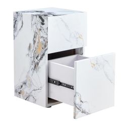 Side Table 11 in. White Cube MDF Wood End Table Modern Beside Sofa Couch Coffee Table for Small Spaces, Bedroom.