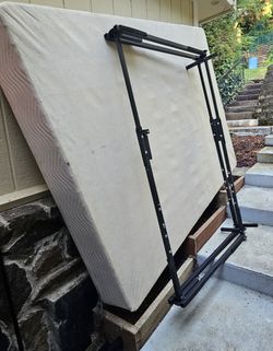 Queen Bed Frame with Box Spring – Moving Sale