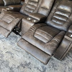 LIVING SPACES Original leather 3 tones of gray color 