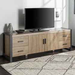 Walker Edison Metal and Wood TV Stand for TVs up to 78" - Driftwood $250