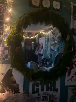 Large Handmade Moss Mirror – Unique Wall Decor