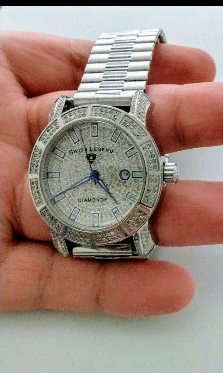 Swiss Legend Watch (Marquise Diamonds, Stainless Steel)