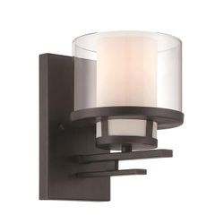 Designers Fountain Fusion 6.25-in W 1-Light Biscayne Bronze Modern/Contemporary Wall Sconce