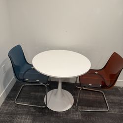 Mid-Century Modern Round Dining Table Set