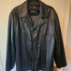 Guess Leather Jacket Large