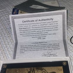 24k Gold Super Bowl 2 Ticket