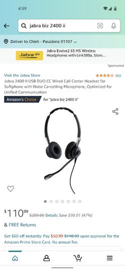 New Jabra BIZ 2400 II Noise Cancelling Headset / Earphones