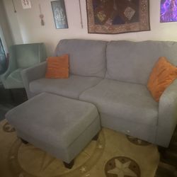 Couch, Ottoman, Rug And Chair 