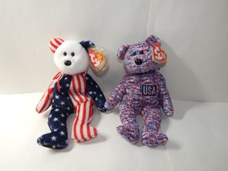 Collectible fourth of July Beanie babies (1999,2000)