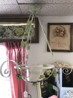 Vintage Metal Hanging Planter 