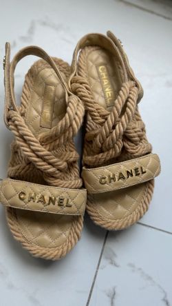 CHANEL sandals, size 36. Color: Beige