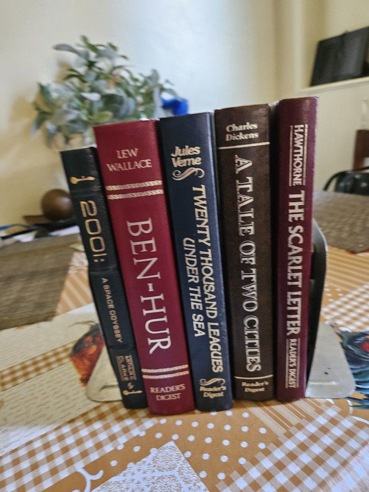 Books Collection And Vintage Book Ends Asking 100$
