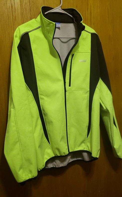 Mens XL medium Weight Cycling Hi-vis Jacket