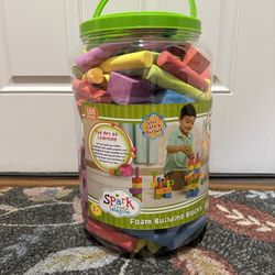 Spark Create Imagine Foam Peg Building Blocks, 100 Pieces, Baby and Toddler Toys