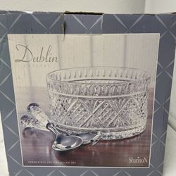 Shannon Crystal 3 Piece Salad Bowl Set