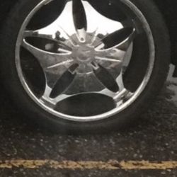 Chrome 24” Rims And Tires